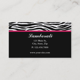 Zebra-Druck-Mode-Designer-Haar-Stylist-Salon Visitenkarte