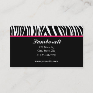Zebra-Druck-Mode-Designer-Haar-Stylist-Salon Visitenkarte