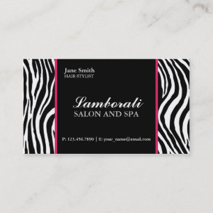Zebra-Druck-Mode-Haar-Stylist-Salon-Rosa Visitenkarte