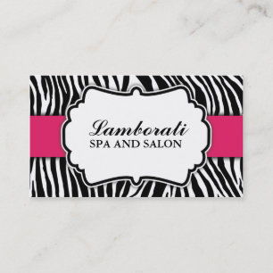 Zebra-Druck-Mode-Pink-elegantes modernes nobles Visitenkarte