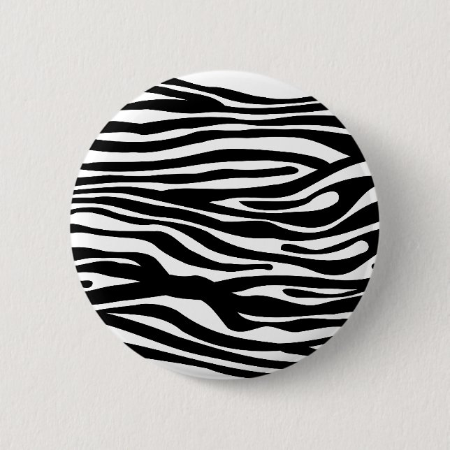 Zebra-Druck-Muster - Schwarzweiss Button (Vorderseite)
