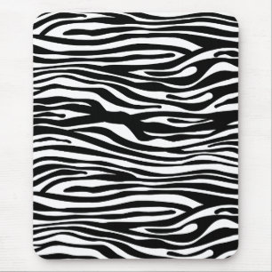 Zebra-Druck-Muster - Schwarzweiss Mousepad
