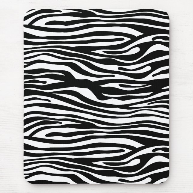 Zebra-Druck-Muster - Schwarzweiss Mousepad (Vorne)