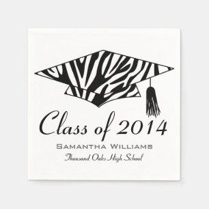 Zebra-Druck-Name-Abschluss-Servietten Serviette