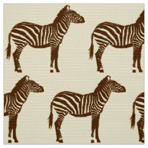 Zebra-Druck - schokoladenbraun und beige Stoff