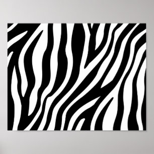 Zebra-Druck-Schwarzweiss-Streifen-Muster Poster