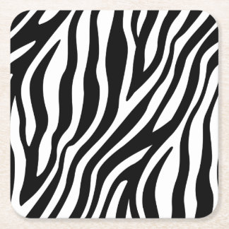 Zebra-Druck-Schwarzweiss-Streifen-Muster Rechteckiger Pappuntersetzer