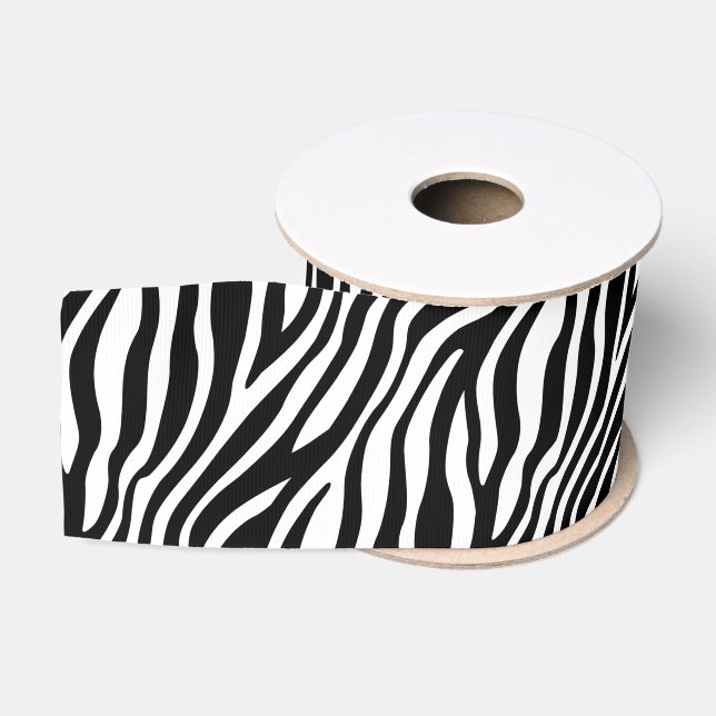 Zebra-Druck-Schwarzweiss-Streifen-Muster Ripsband (Spule)