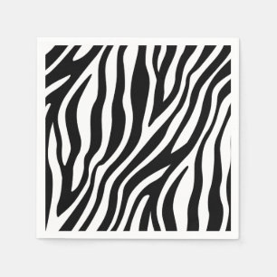 Zebra-Druck-Schwarzweiss-Streifen-Muster Serviette