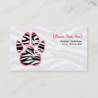 Zebra-Druck-Tatzen-Druck-Visitenkarte