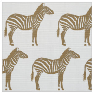 Zebra-Druck - Taupe TAN und Weiß Stoff