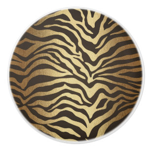 Zebra Druck Tierhaut Druck Modern Glamour Gold Keramikknauf