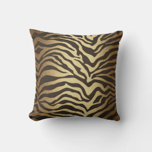 Zebra Druck Tierhaut Druck Modern Glamour Gold Kissen