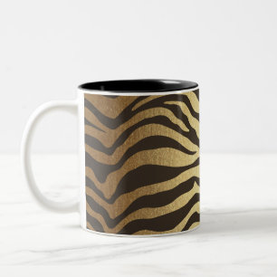 Zebra Druck Tierhaut Druck Modern Glamour Gold Zweifarbige Tasse