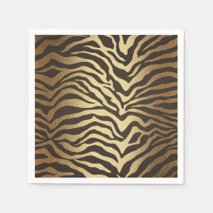 Zebra Druck Tierhaut Elegant Modern Glamour Gold Serviette
