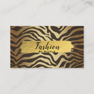 Zebra-Druck-Tierhaut Glam Modern Visitenkarte