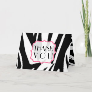 Zebra-Druck u. Rosa danken Ihnen zu kardieren Dankeskarte