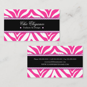 Zebra-Druck u. Spitze elegant Visitenkarte