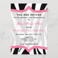 Zebra-Druck und rosa Klasse von Abschluss 2011