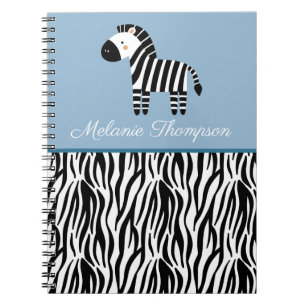 Zebra-Druckmuster mit individuellem Namen  Notizblock