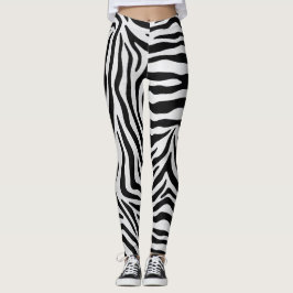 Zebra druckt schwarz-weiße Yogahose Leggings