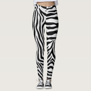 Zebra druckt schwarz-weiße Yogahose Leggings