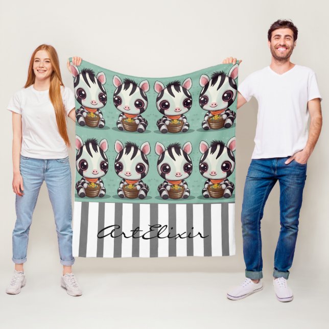 Zebra Eating Print Fleecedecke (Beispiel)