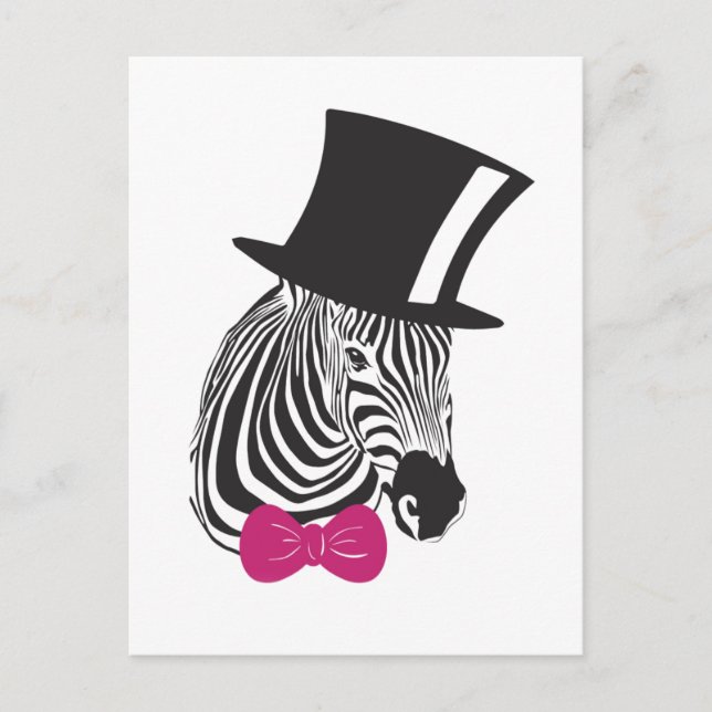 Zebra Elegant Unique Postkarte (Vorderseite)