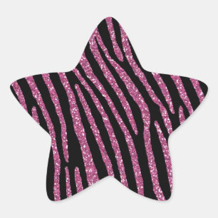 Zebra-Eleganz Stern-Aufkleber