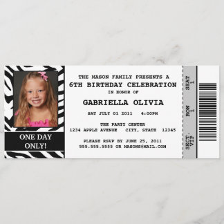 Zebra-Ereignis-Karten-Geburtstags-Party Einladung