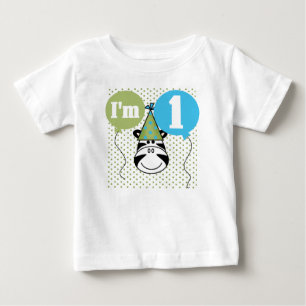 Zebra-erster Geburtstag Baby T-shirt