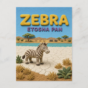Zebra Etosha Pan Modern KlayKoo Postkarte