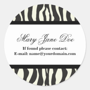 Zebra Ex Libris Personalisiert Library Labels Runder Aufkleber