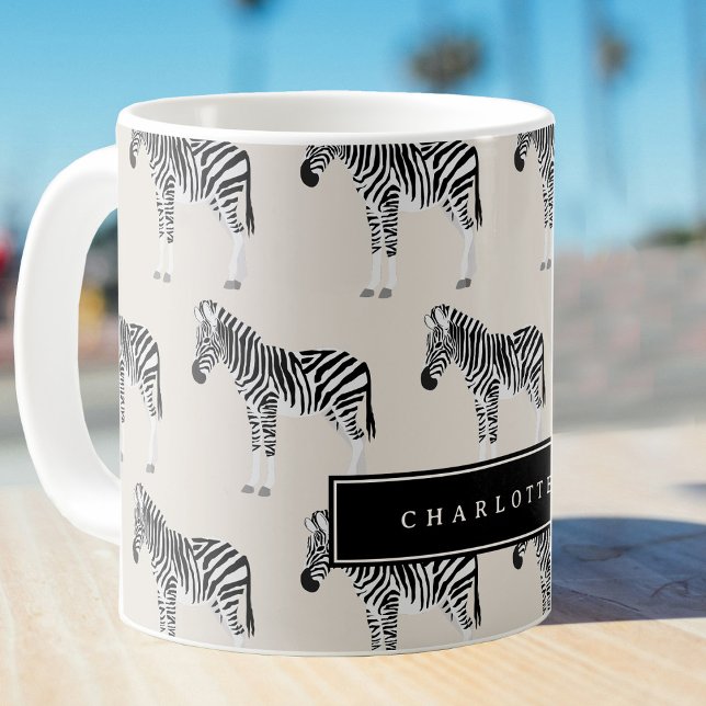 Zebra Exotic Animal Muster Beige Kaffeetasse (Zebra Exotic Animal Pattern Beige Coffee Mug)