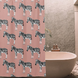 Zebra Exotic Animal Muster Blush Pink Duschvorhang
