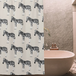 Zebra Exotic Animal Pattern Beige Duschvorhang
