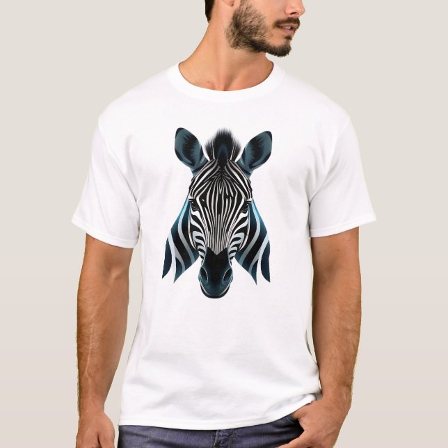 Zebra Face Art Floating T-Shirt (Vorderseite)