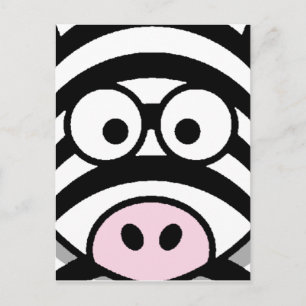 Zebra Face Postkarte