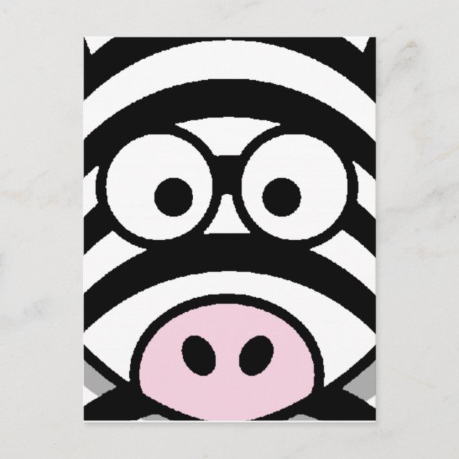 Zebra Face Postkarte (Vorderseite)