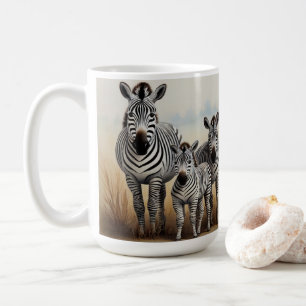 Zebra-Familie Niedlich und bezwingt Wildtiere Kaffeetasse