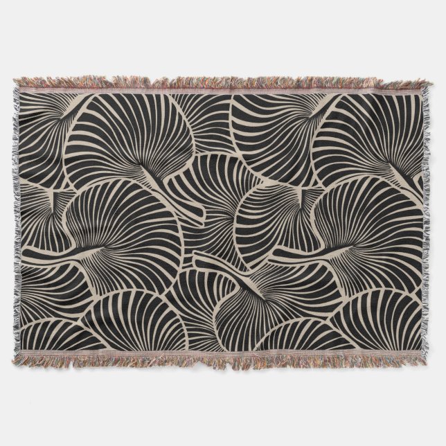 Zebra Fan Palm Hawaiian Tropical Black Almond Decke (Vorderseite)