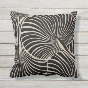 Zebra Fan Palm Hawaiian Tropical Black Almond Kissen