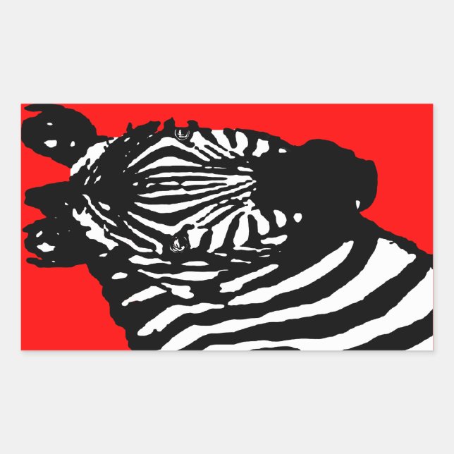 Zebra. Farbe anpassbar. Rechteckiger Aufkleber (Vorderseite)