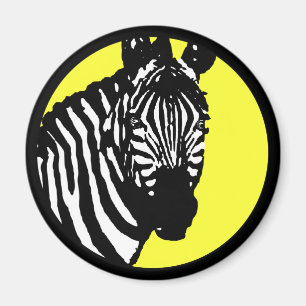 zebra. Farbe anpassbarer Kreis. Magnet