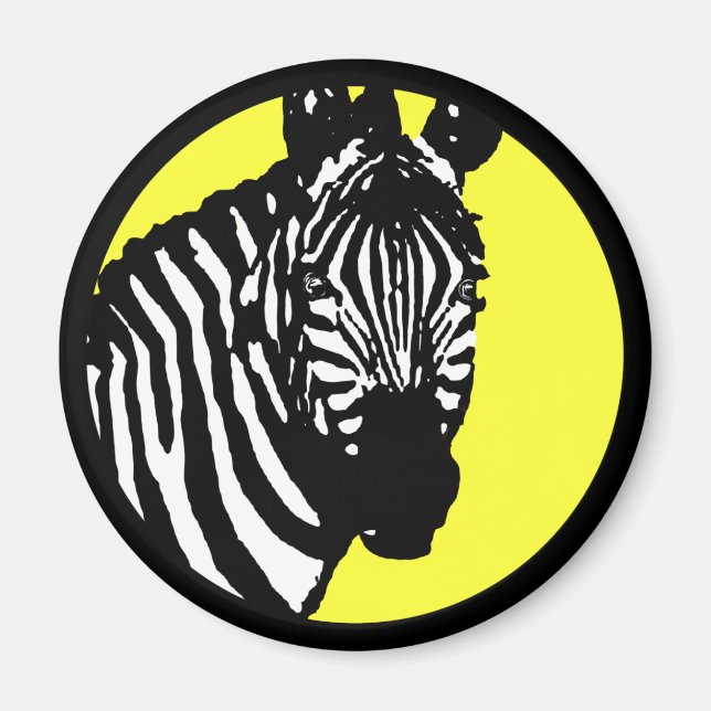 zebra. Farbe anpassbarer Kreis. Magnet (Vorne)