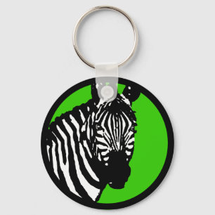 zebra. Farbe anpassbarer Kreis. Schlüsselanhänger