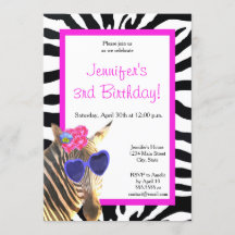 Zebra Fashion Glamour Tiermädchen Geburtstag