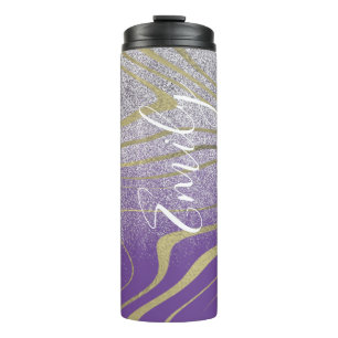Zebra Faux Gold Thermosbecher