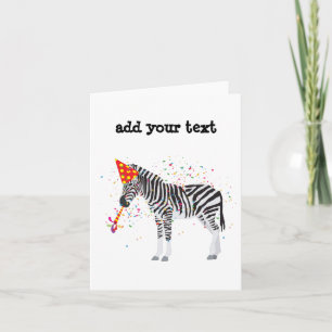 Zebra feiert - Tiere feiern eine Party Karte