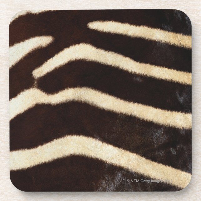 Zebra-Fell Getränkeuntersetzer (Vorderseite)